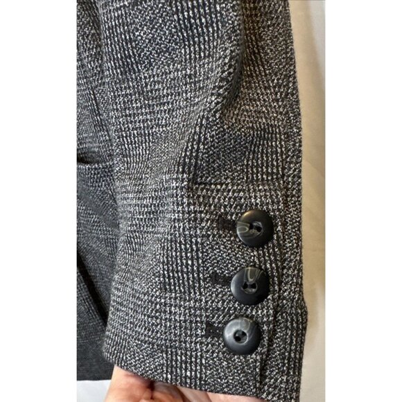 Cabi Womens Gray Black Bond Plaid Stretch Double Breasted Blazer Jacket Sz L - Picture 5 of 13